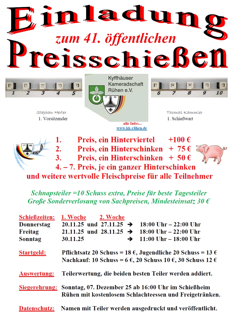 Einladung Preisschiessen 2024